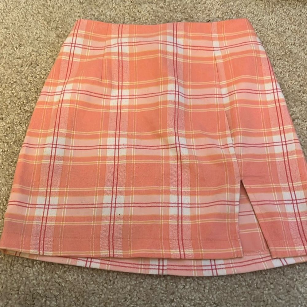 Pink Skirt Flannel print